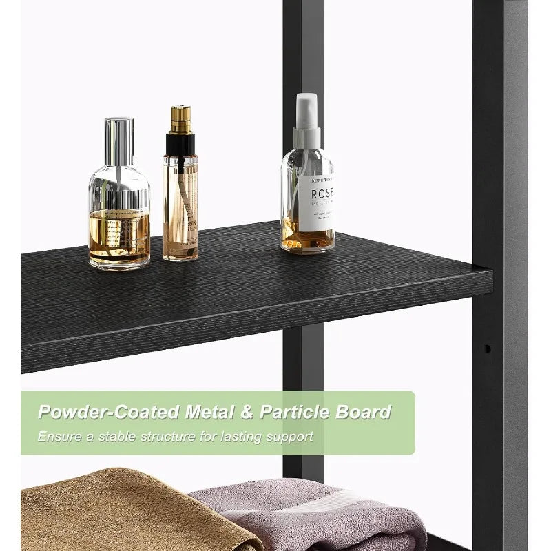 Over-The-Toilet Storage Rack,Bathroom Organizer Shelf Over Toilet with Adjustable Shelf and Basket, BathroomShelves Above Toilet