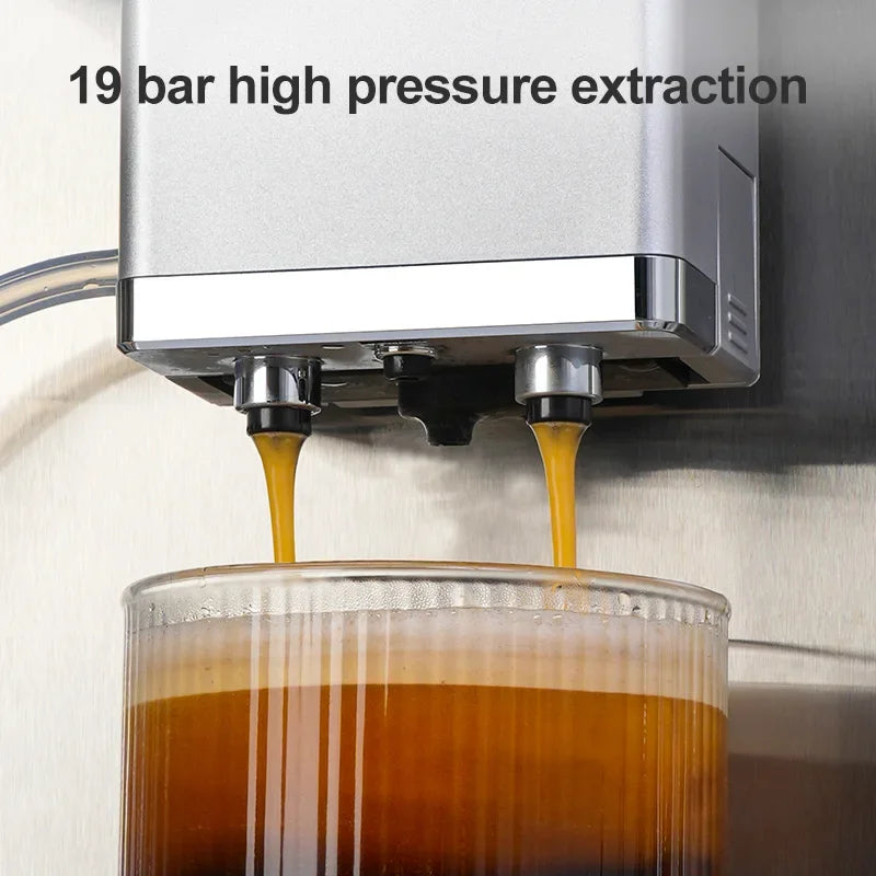 19Bar Bean To Cup Office Home Super Fully Automatic Cappuccino Espresso Coffee Machine With Grinder Beans