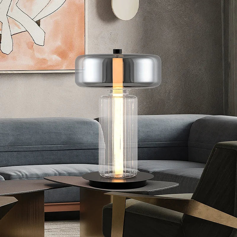 Nordic Simple LED Table Lamp Glass  Bar Cafe Office Dining Living Room Home Decor Lighting Fixture Table Lamps for Bedroom