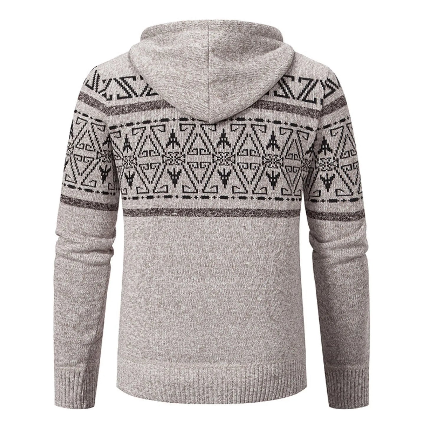 Mens' Sweater Print Hoodies Thick Long-Sleeve Sweaters For Male Fashion Slim Fit Cardigan Casual Coats Zipper Ropa Hombre