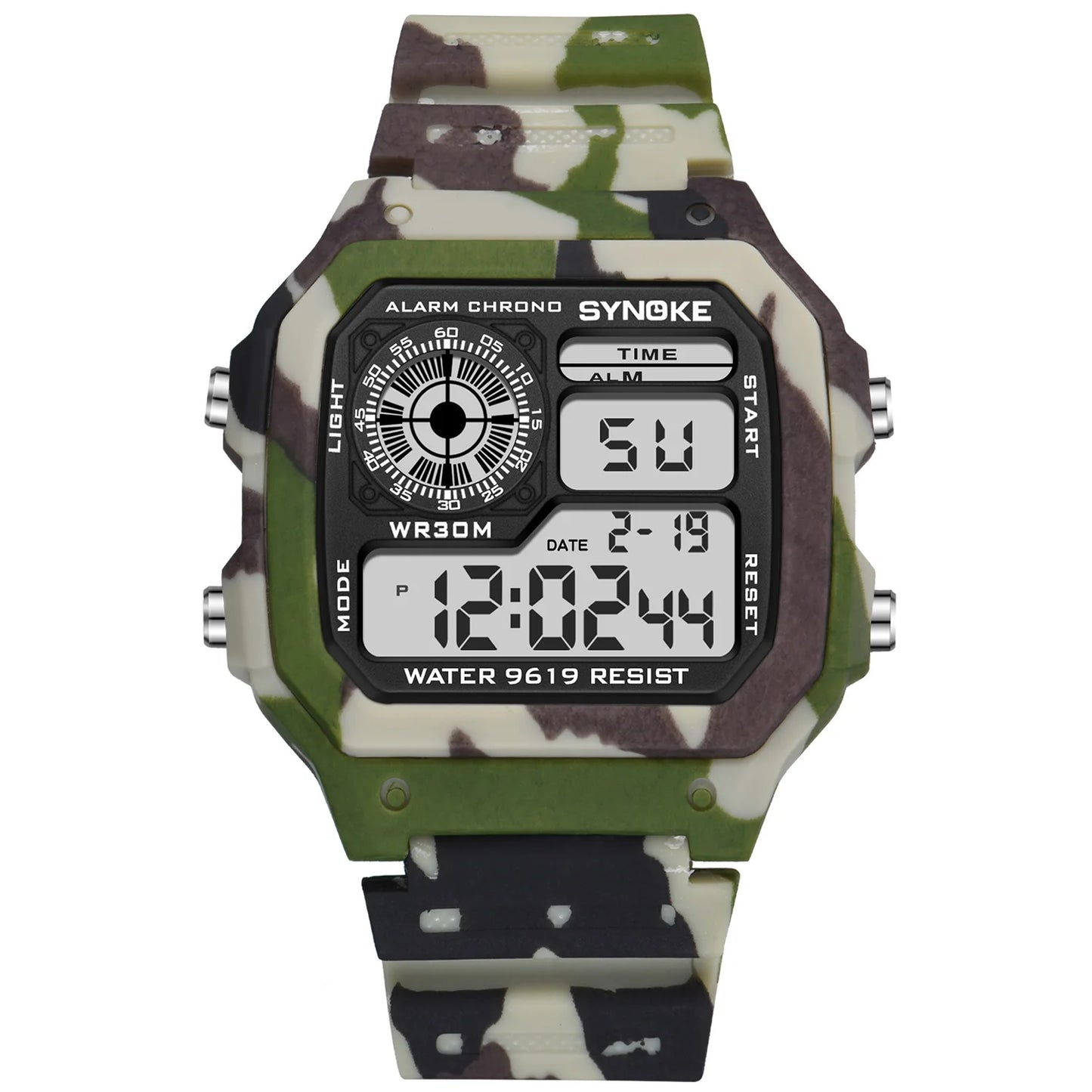 SYNOKE Military Sports Watch Digital Watch LED Men Clocks Relojes Deportivos Waterproof Luminous Alarm Clock Male 2019