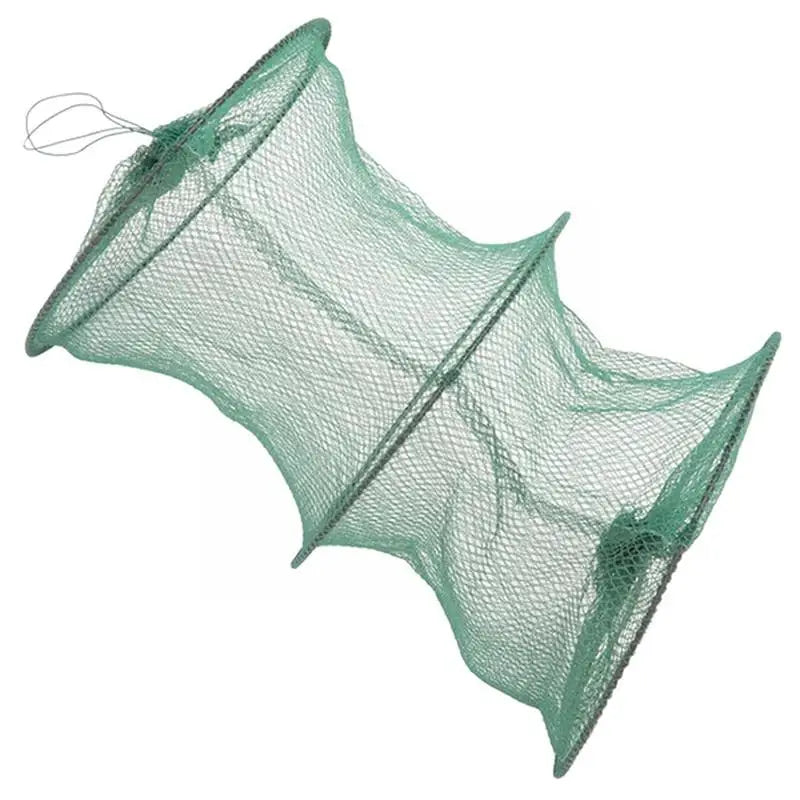 Folding Round Nylon Mesh Metal Frame Crab Fishing Net Shrimp Cast Minnow Trap Fishing Landing Fish Tackle Accessory Crawdad Y8I6