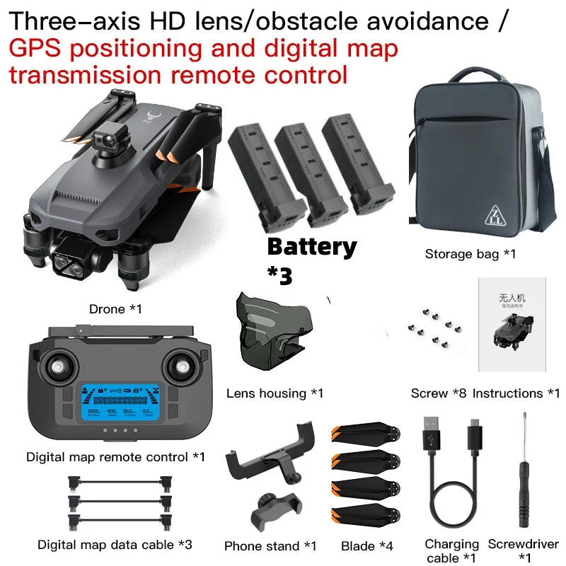 New ZLL SG909 Drone 4K Camera 3-Axis Gimbal WIFI Obstacle Avoidance Touch Screen FPV Brushless EIS Electronic RC Quadcopter Toys