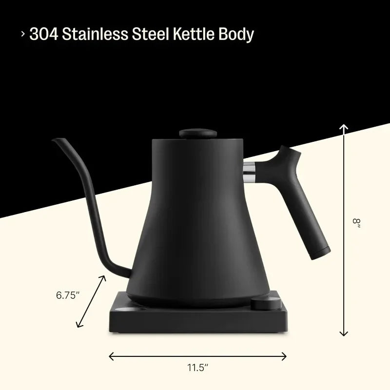 Fellow Stagg EKG Electric Gooseneck Kettle - Pour-Over Coffee and Tea Kettle - Stainless Steel Kettle Water Boiler