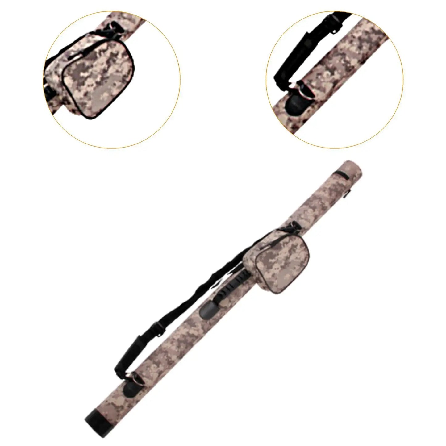 Fishing Rod Tube Fishing Pole Case Holds 2 Rods 130cm Long Carrying Bag Holder Reel Storage Bag for Travel Outdoor Activities