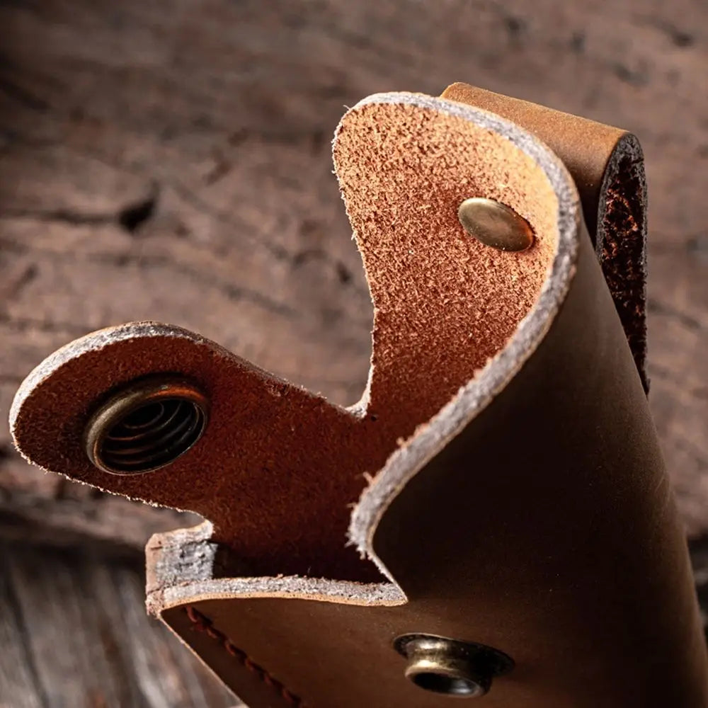 Outdoor Equipment Leather Sheath Holder Pocket Hunt Belt Loop Case Fold Knife Tool Flashlight Case Camp Outdoor Carry