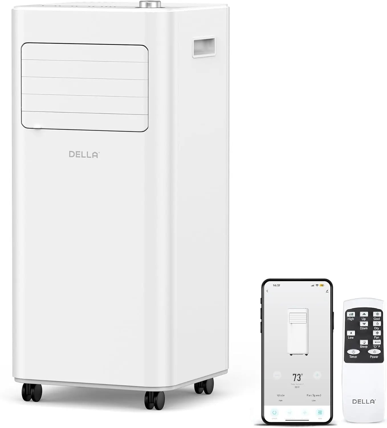 Smart WiFi Enabled 8000 BTU Portable Air Conditioner with Heat Pump Cools Up To 350 Sq. Ft Dehumidifier & Fan Portable AC Unit