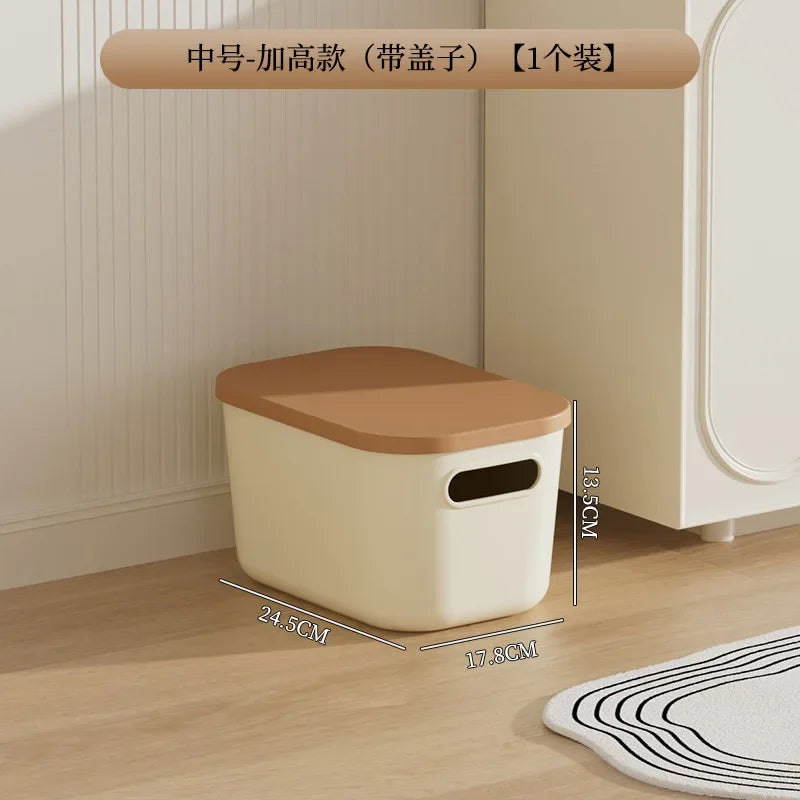 Desktop Storage Box with Lid Ideal for Storing Household Items Clothes and Toys Plastic Snack Storage Box with Lid