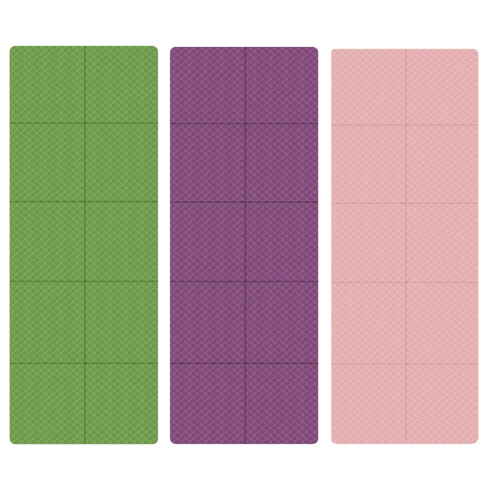 Foldable Yoga Mat 4mm Thick Workout Mat Double Sided TPE Pilates Mat Non-slip Multifunction for Yoga Pilates & Floor Workouts