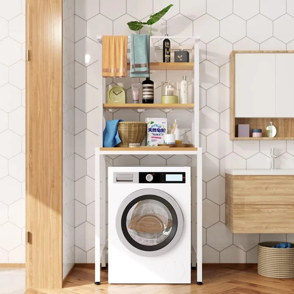 3 Tier Wooden Over The Washer and Dryer Storage Shelf Bathroom Shelf Washing Machine Storage Shelf for Laundry Room Bathroom