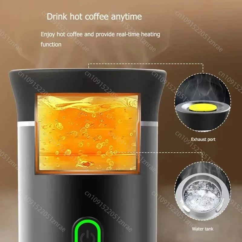 Portable Wireless Espresso Coffee Maker Electric Coffee Machine Automatic Heating 19Bar Fit Nespresso Capsule Pods Ground Coffee