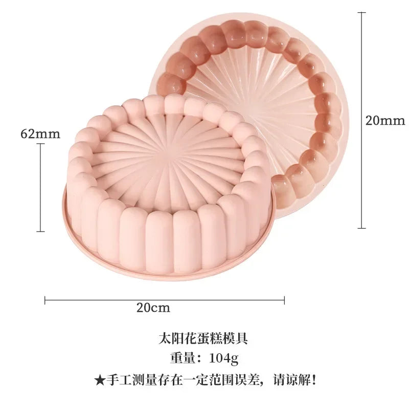 20cm Round Shape Mold Silicone Cake Baking Pan Mousse Fondant Cylinder Mould for Pastry Dessert Jelly Drop Shipping