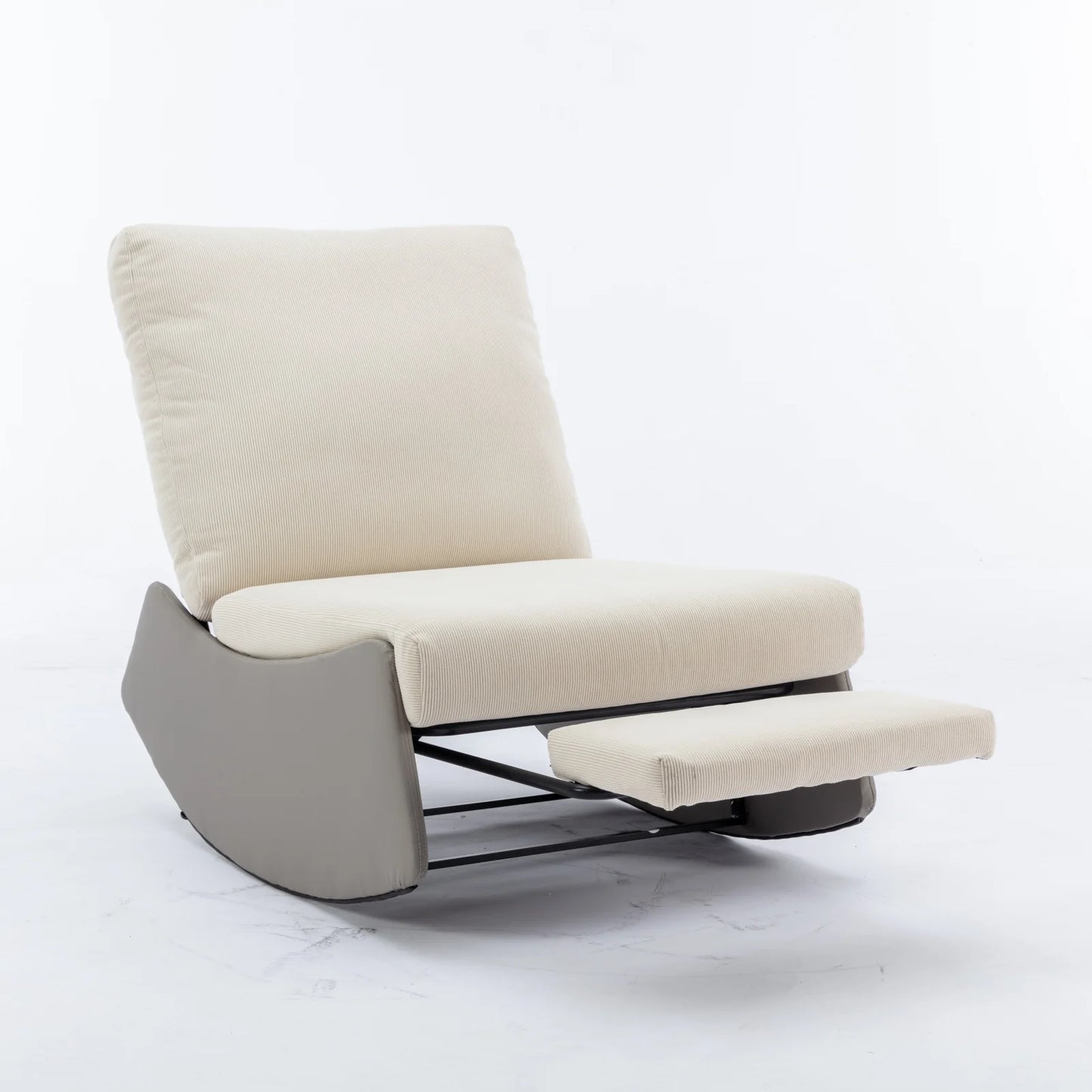 Modern Rocking Chair Recliner, Comfy Rocker Nursery Chair with Footrest, Accent Reading Chair, Upholstered Lounge Chair for Rela