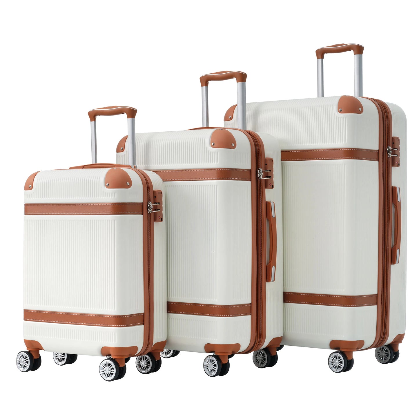 20'' 24'' 28'' 3 Pcs Luggage Travel Suitcase with 8 Spinner Wheels TSA Lock Collision-Protection Angle Travel Rolling Luggages