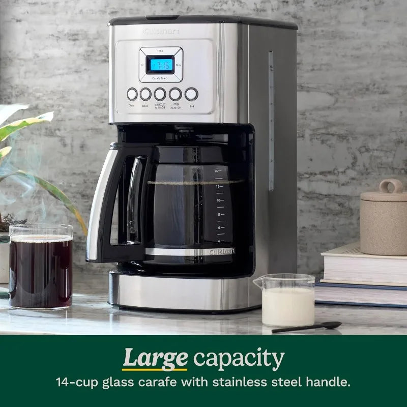 Cuisinart Coffee Maker, 14-Cup Glass Carafe, Fully Automatic for Brew Strength Control & 1-4 Cup Setting, Stainless Steel