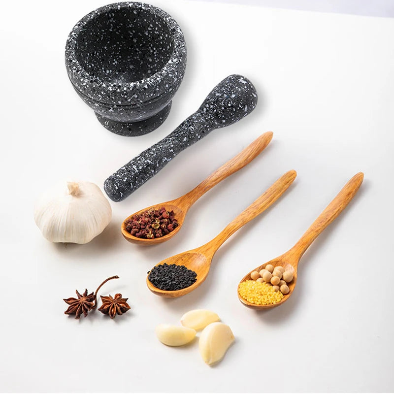 Resin Mortar Pestle Set Garlic Herb Spice Mixing Grinding Crusher Bowl Restaurant Kitchen Tools