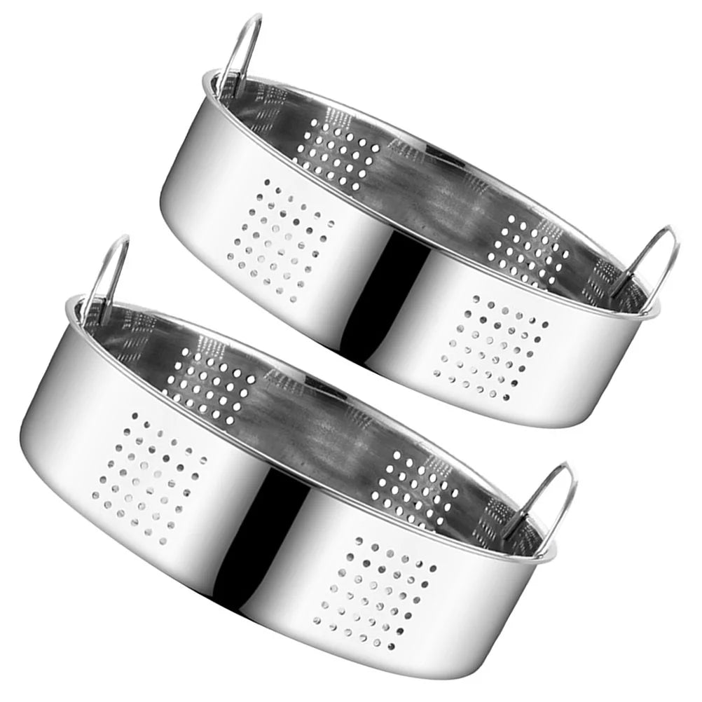 2 Pcs Pressure Cooker Steamer Steaming Basket Plate Rice -in for Pot Silver Rack Cookware