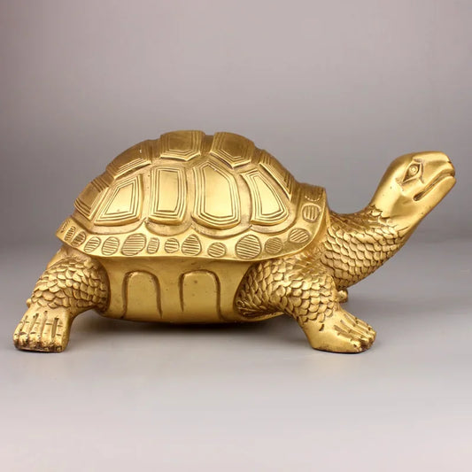 Brass Feng Shui Turtle Tortoise Statue Lucky Animal Sculpture for Longevity Home Office Decoration Figurine Gift Study ornament