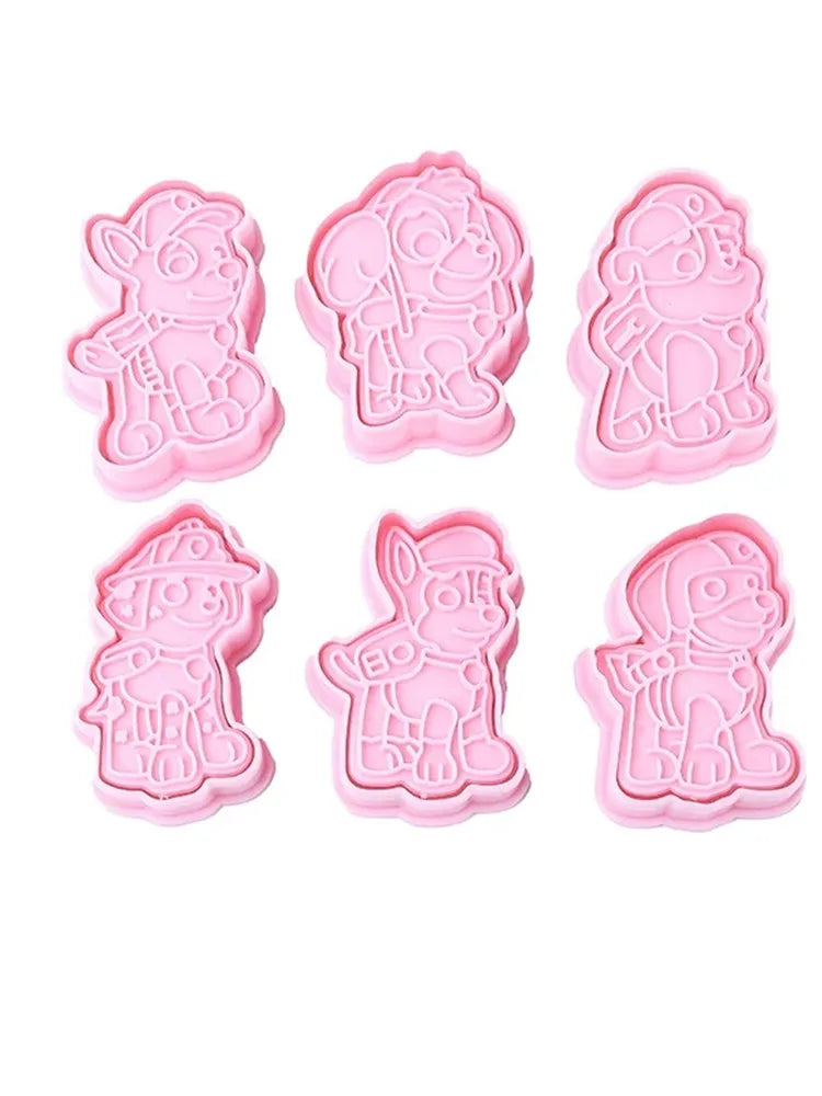 6pcs Paw Patrol 3D Cookie Mold Biscuit Mold Bakeware Press Baking Mold Cake Chocolate Mold Kids Birthday Party Gift