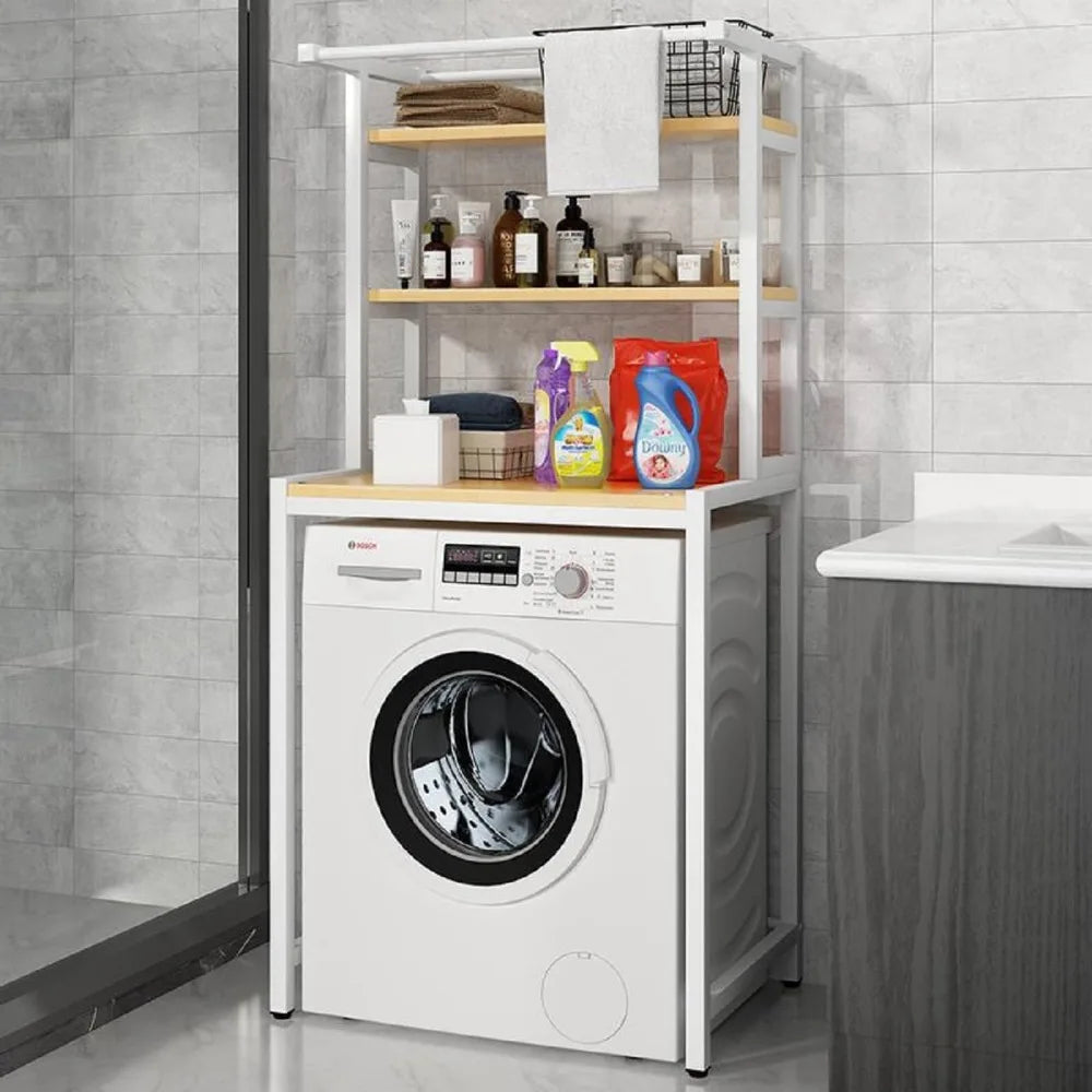 3 Tier Wooden Over The Washer and Dryer Storage Shelf Bathroom Shelf Washing Machine Storage Shelf for Laundry Room Bathroom