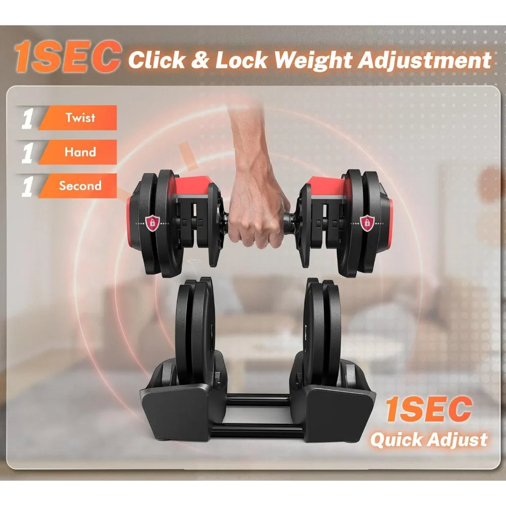 3-in-1 Adjustable Dumbbell Set 40lbs with 12 Weight Increment, Multifuntion Free Weight Set for Home Gym Used as Dumbbell