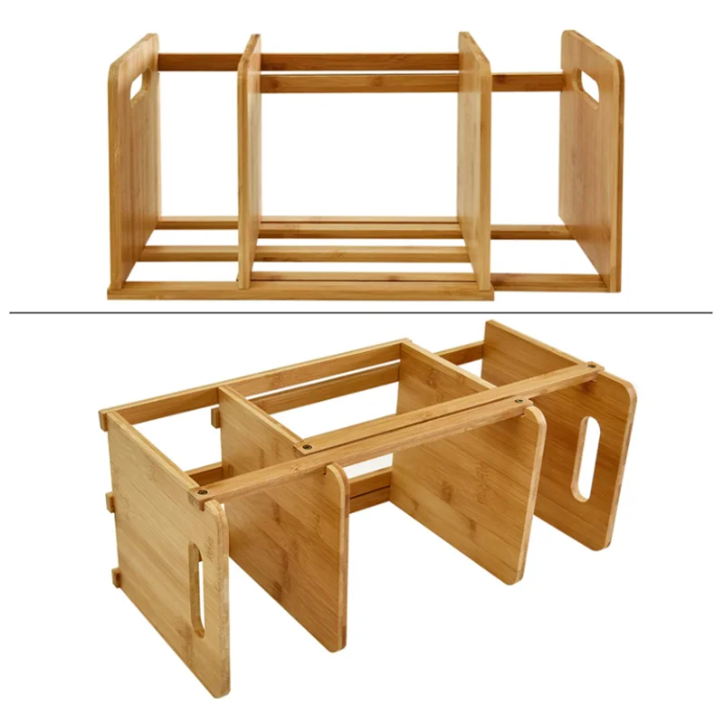 Portable High Quality Durable desktop storage  organizer bookcase  bamboo bookshelf