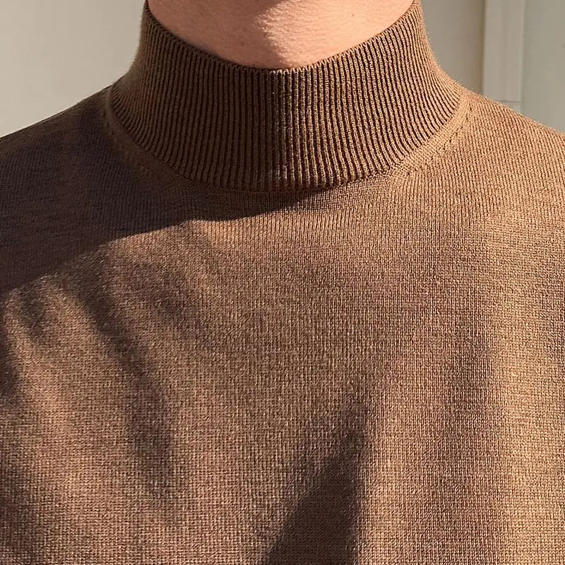 Half Turtleneck Sweater Men's Long-sleeved Korean Solid Color Knit Sweater Underwear Bottoming Shirt Casual Versatile Male