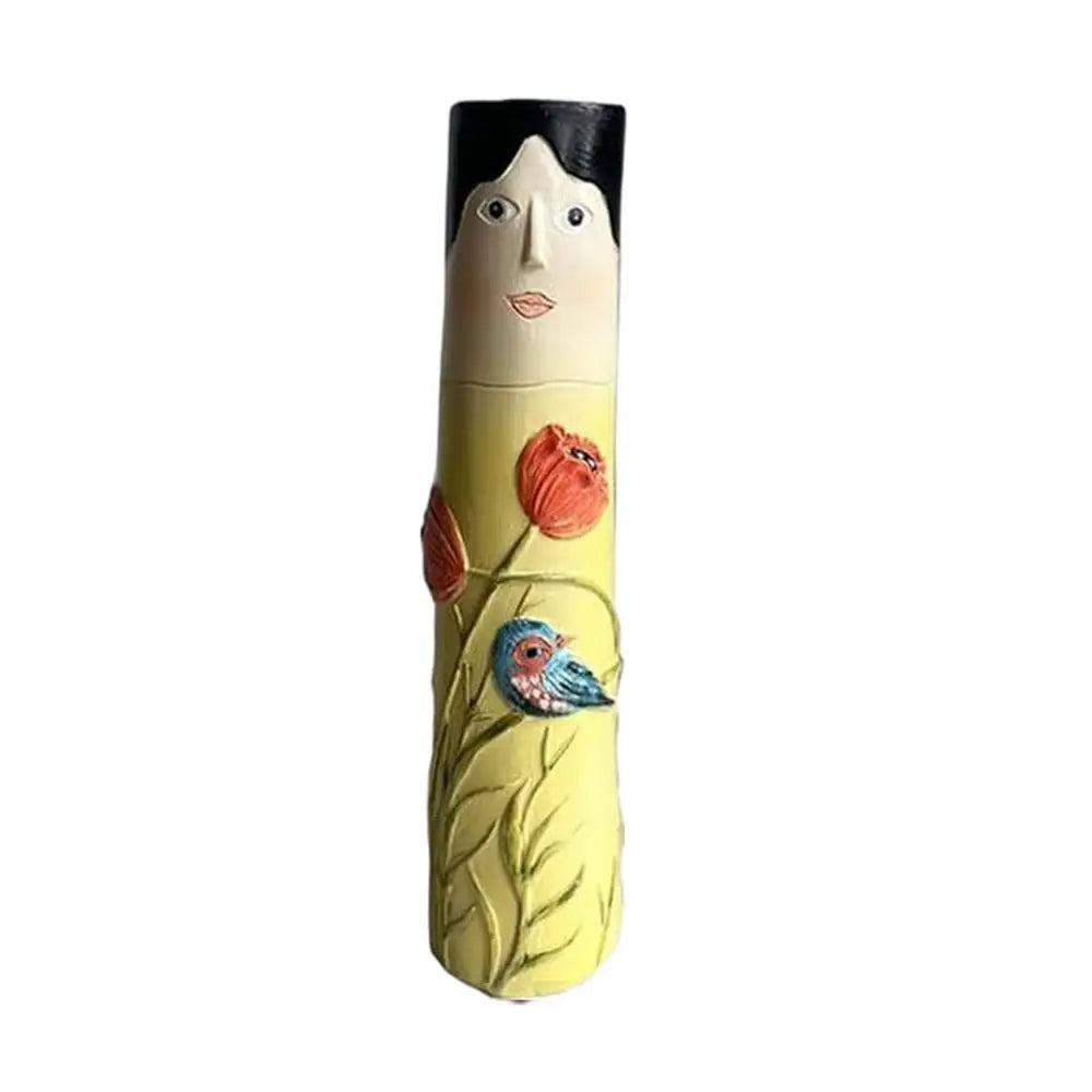 Spring Family Bud Vases Resin Bohemian Vase Cute Shelf Decortions Boho Modern Character Flower Vase Creative Desktop Ornaments