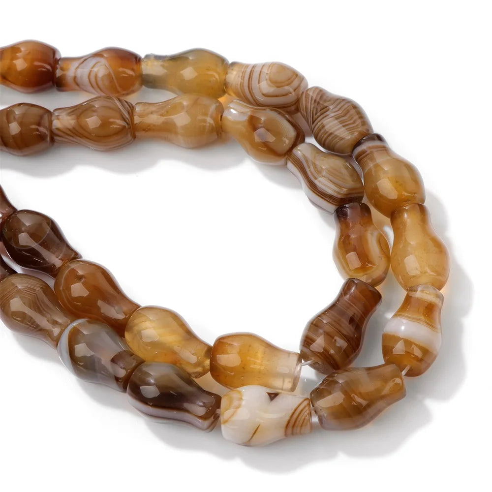 8x12mm Natural Vase Shape Stone Beads Agates Opal Tiger Eye Gems Bead Polished Spacer Loose Beads for Jewelry Making Handmade