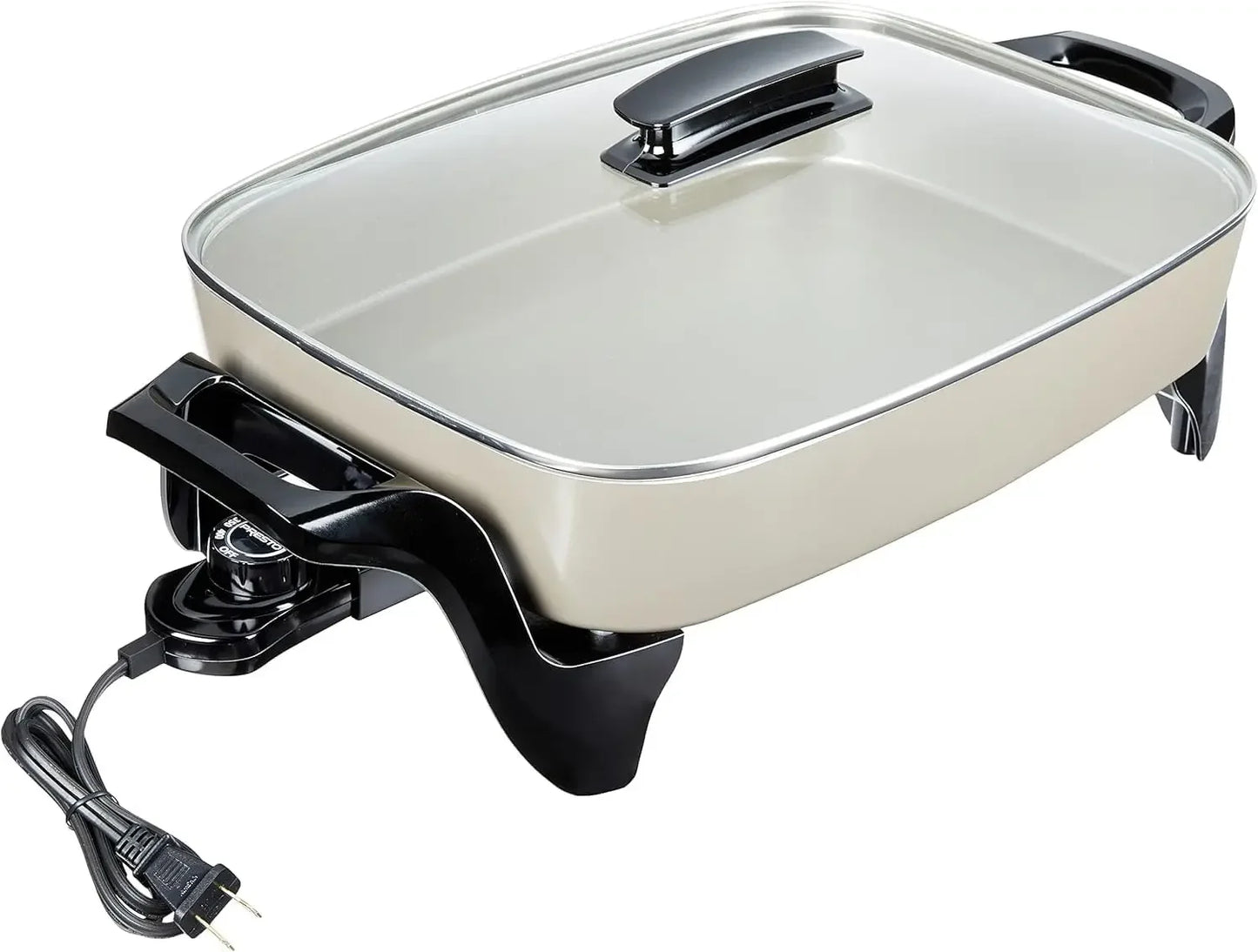 Skillet Nonstick Extra-Large with Lid - 16" Inch Ceramic Cooking Deep Fry Pan, Serves 6-8 People, for Roast, Bake, Stew, Sauce,