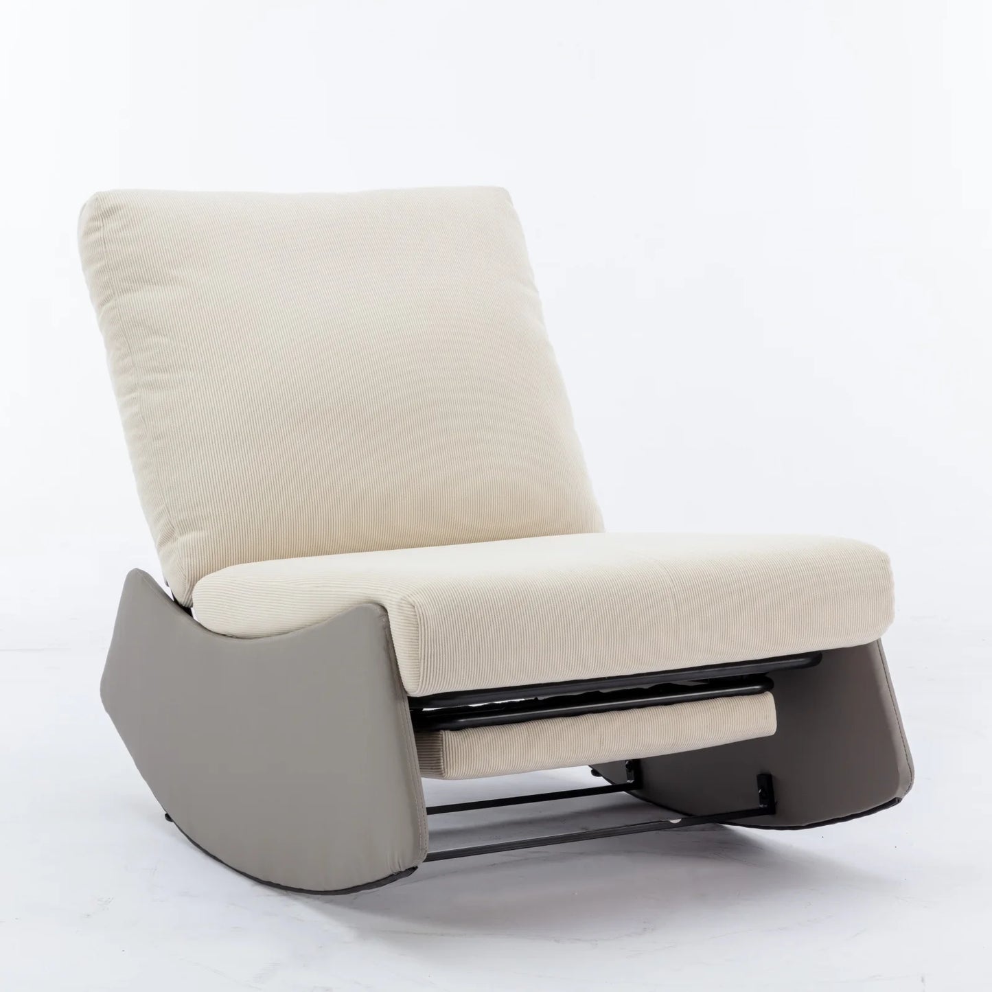 Modern Rocking Chair Recliner, Comfy Rocker Nursery Chair with Footrest, Accent Reading Chair, Upholstered Lounge Chair for Rela