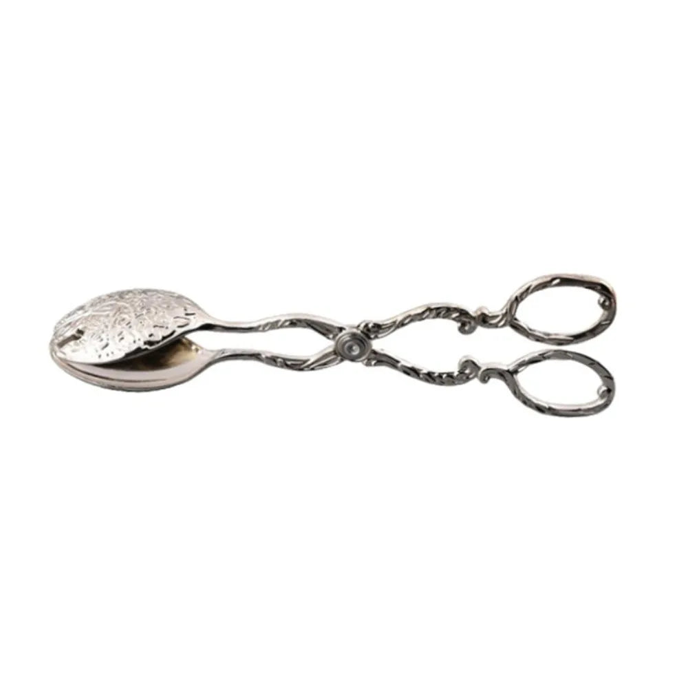 Kitchen Accessory Gold-plated Fruit Salad Clip European Vintage Silver/Gold Food Tong Embossed Cake Clip Dessert