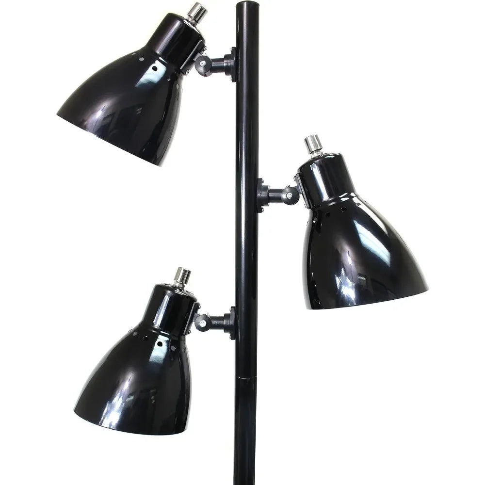 Simple Designs LF2007-BLK Metal 3 Light Tree Floor Lamp