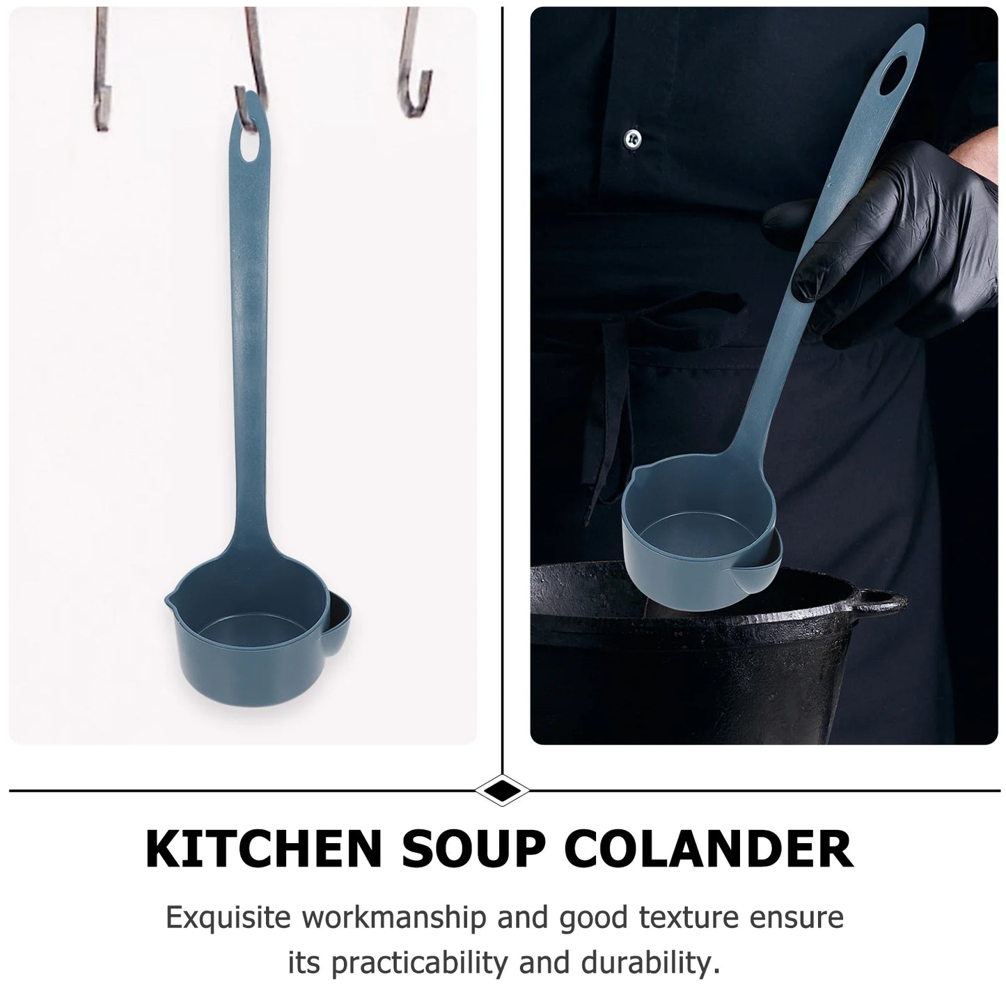 2 Pcs Oil Filter Spoon Kitchen Gadget Separator Scoop Gravy Ladle Household Colander Filtering Hot Pot Soup