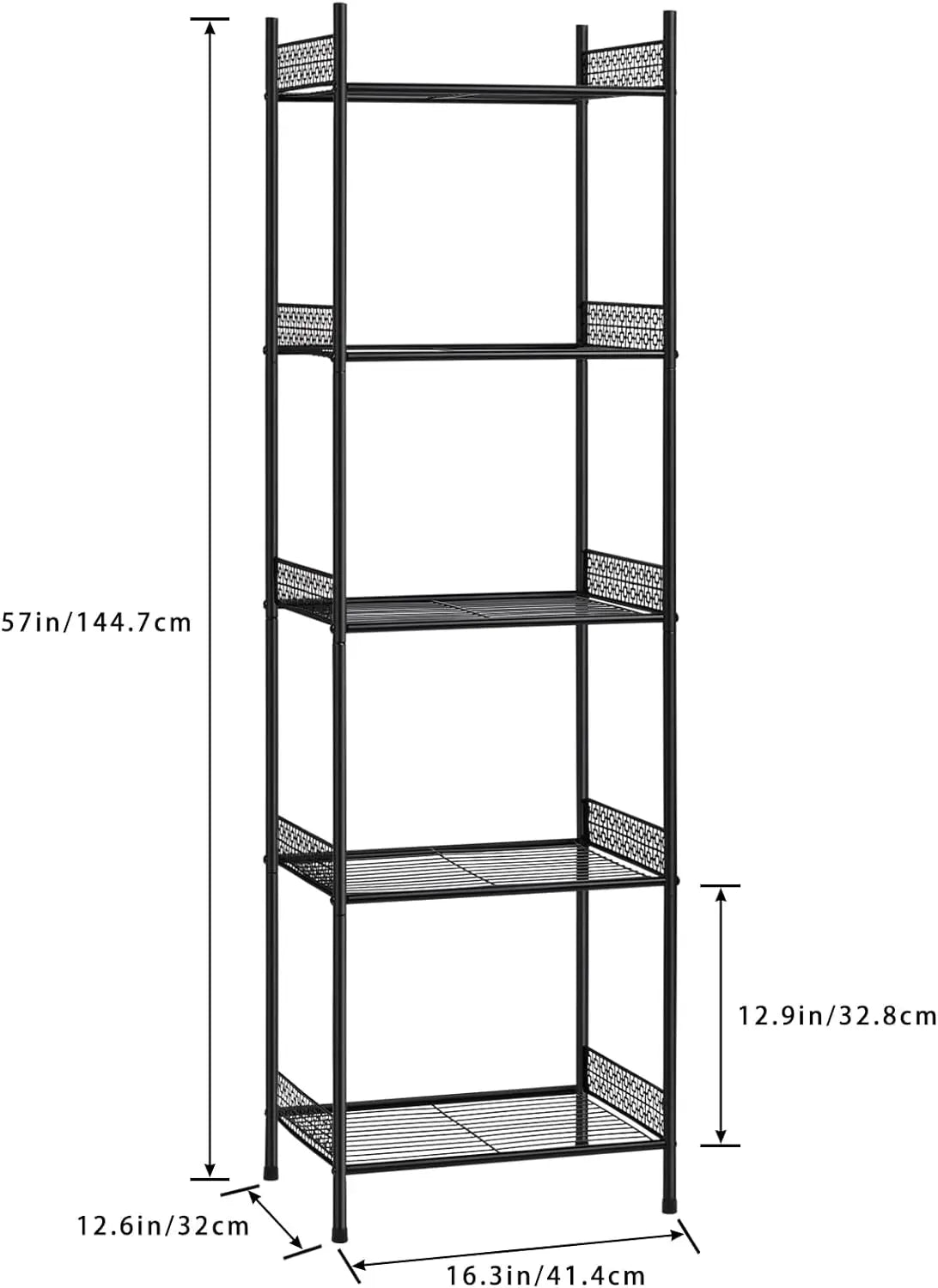 Narrow towel rack with five layers of storage for household shelves, modern storage tower cabinet with tissue rack