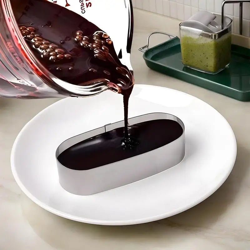 Pastry Rings 4X Stainless Steel Cooking Rings Cake Ring Molds Food Rings Dessert Mousse Cooking Rings Pastry Mold with Pusher