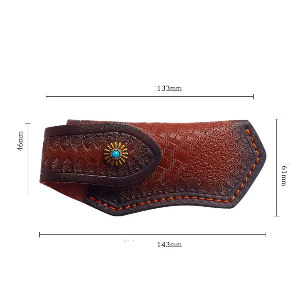 Pocket Hunt Outdoor Equipment Leather Sheath Holder Camp Outdoor Carry Flashlight Case Belt Loop Case Fold Knife Tool