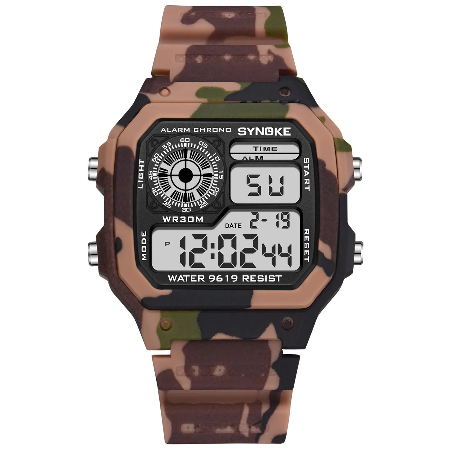 SYNOKE Military Sports Watch Digital Watch LED Men Clocks Relojes Deportivos Waterproof Luminous Alarm Clock Male 2019