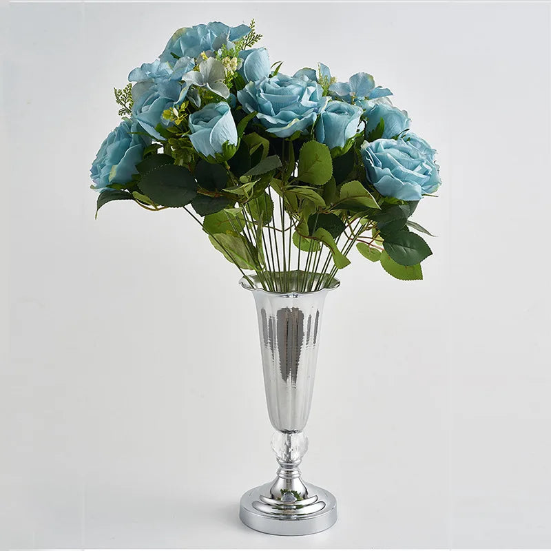 Luxury Flowers Vase Metal Vase Stem Bunch Holder Bouquet Container Floral Arrangement for Desktop Cabinet Home Shelf Decor