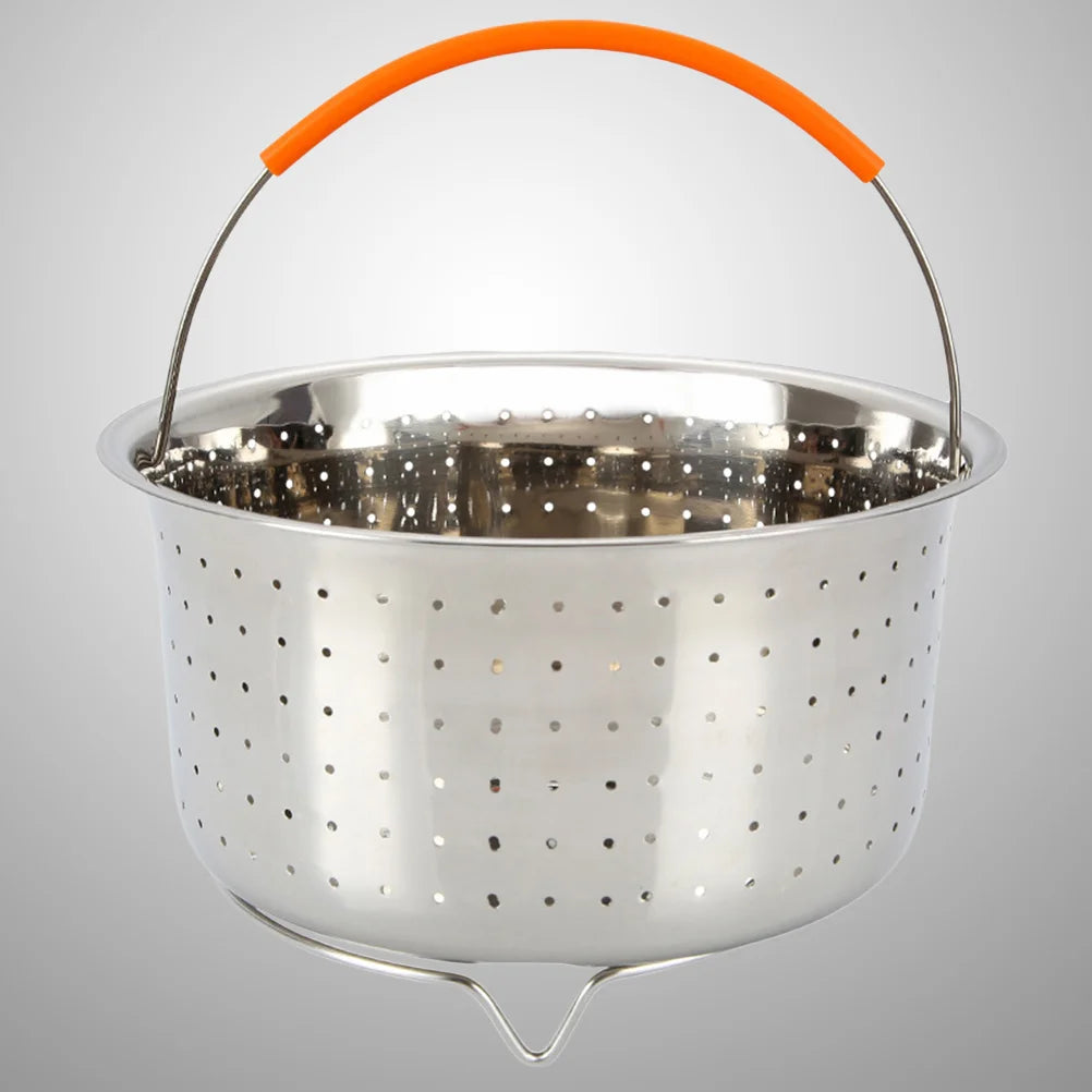 21 5X125CM Steamer for Cooking Cooker Pot Wok Basket Stainless Steel Rice Fruit Cleaning Pressure Household