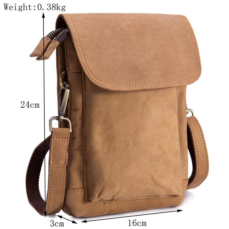 Real Leather Shoulder Bag Men Messenger Phone Bag Purse Fanny Waist Packs Bum Bag Leg Cigarette Pouch Male Travel Handbag