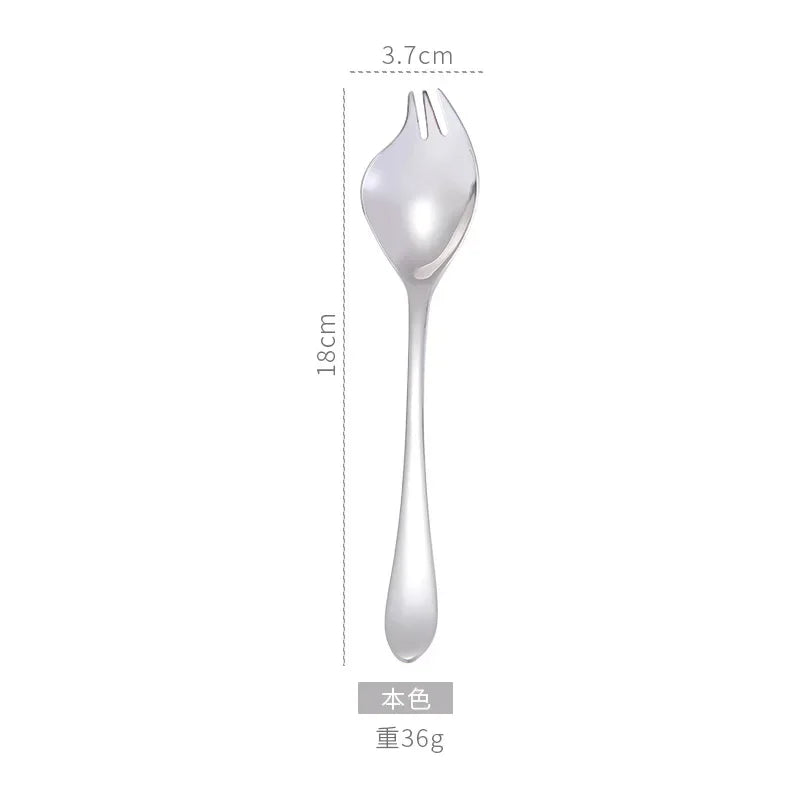 Salad Spork Stainless Steel Spork One Scoop Creative Salad Spoon Fruit Fork Dual-purpose Spork Kichen Accessories utensils