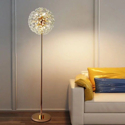 Dandelion LED Floor Lamp for Parlor Bedroom Shop Decorate Standing Lighting G4 Bulb Gold Metal Home Deco Dropshipping