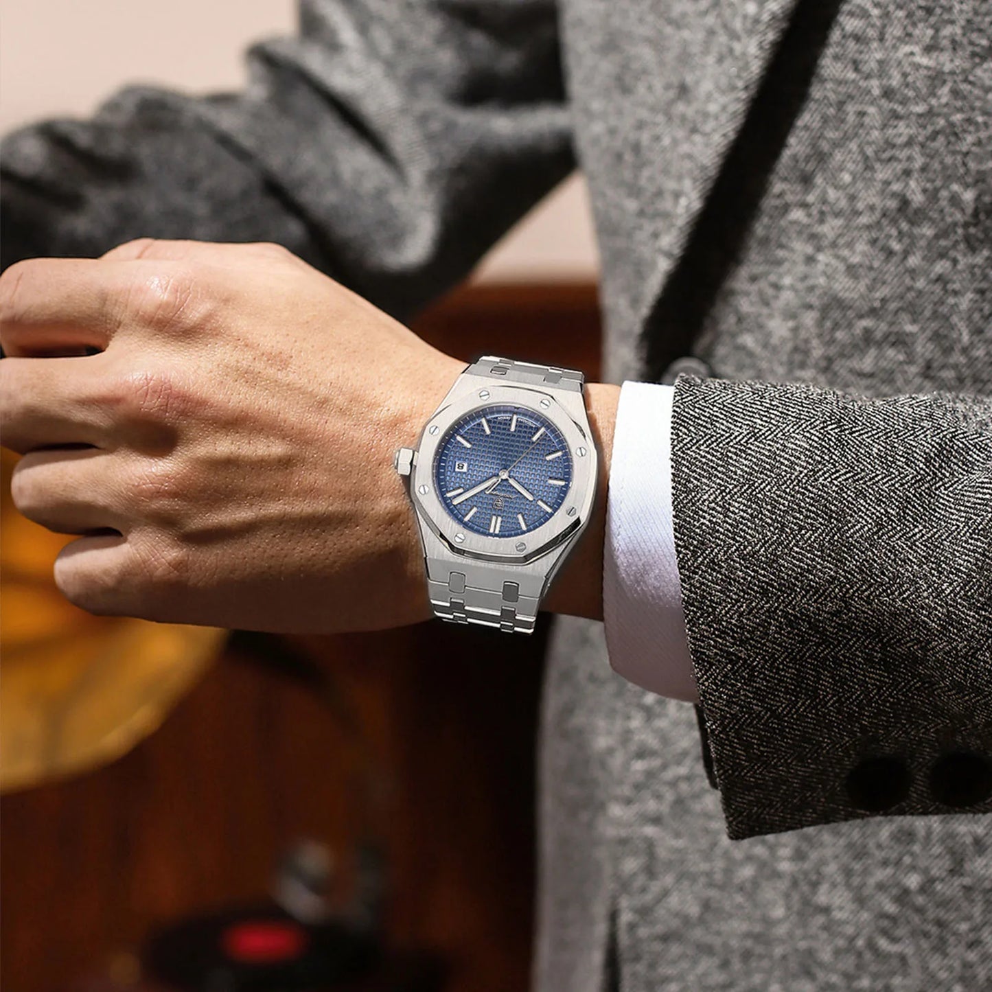 POEDAGAR Classic Men's Watches Fine Steel Original Quartz Watch for Man Luminous Date Waterproof Wristwatch Trend Fashion New