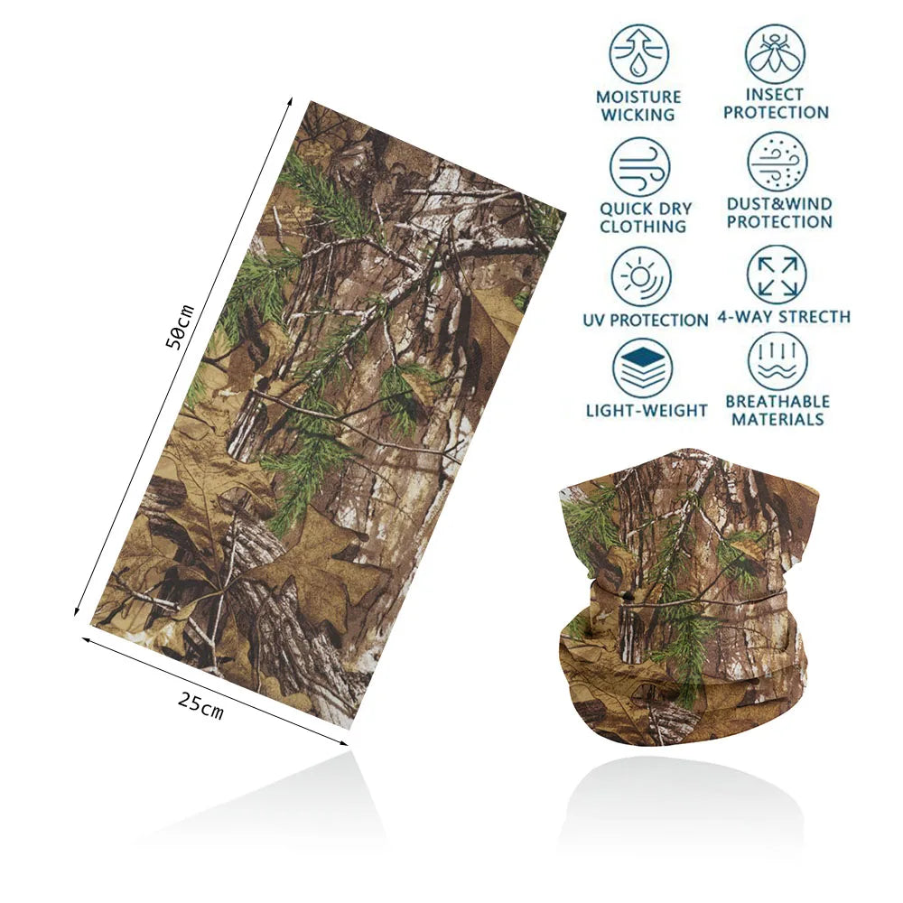 Camo Hunting Tactical Magic Bandana Camouflage Neck Gaiter Tube Mask Face Shield Hiking Scarfs Realtree Multifunctional Headwear