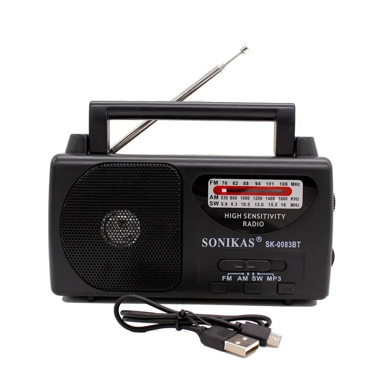 2023 New Triple-band Radio Vintage Portable Plug-in Card Bluetooth Speaker FM Semiconductor Radios Am Fm SW Radio SK-0083BT