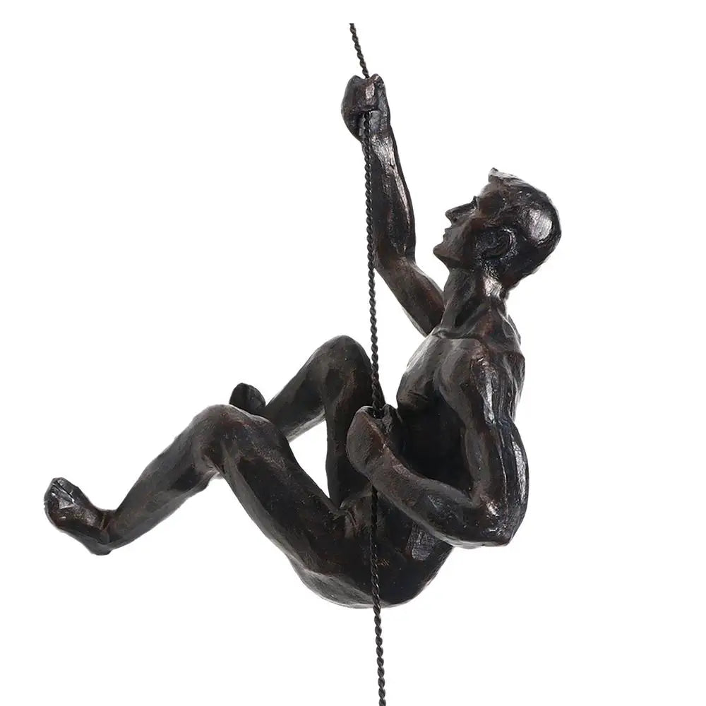 Climbing Athlete Man Art Sports Wall Hanging Ornaments Home Figures Miniatures Rock Climbing Man Resin Sculptures Statue