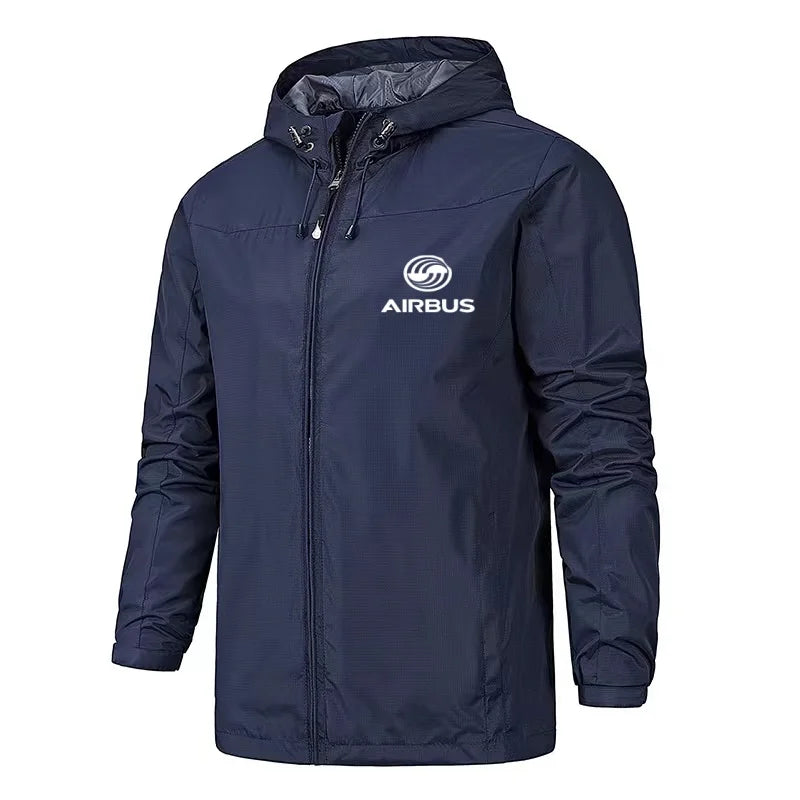 Men's Fashion Business Airbus Aviation Flight Windproof Clip Zipper Thin Hoodie Pilot's Wear 2024 Autumn New Jacket