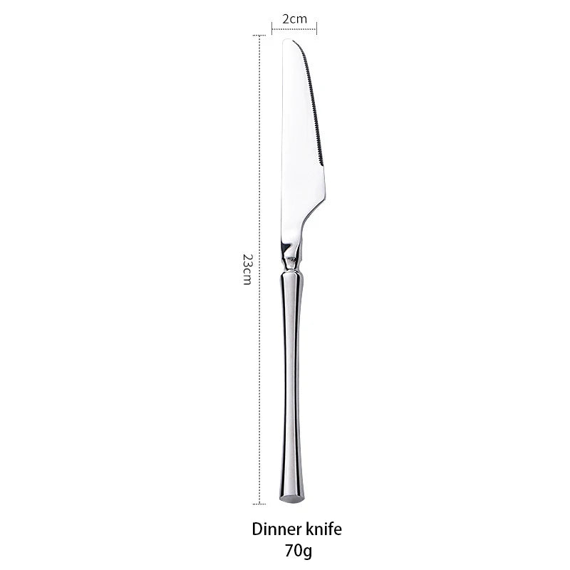 AJOYOUS Cutlery Set Stainless Steel Mirror Flatware Luxury Silverware Set Dessert Fork Tea Spoon Knife Dinnerware Kitchen