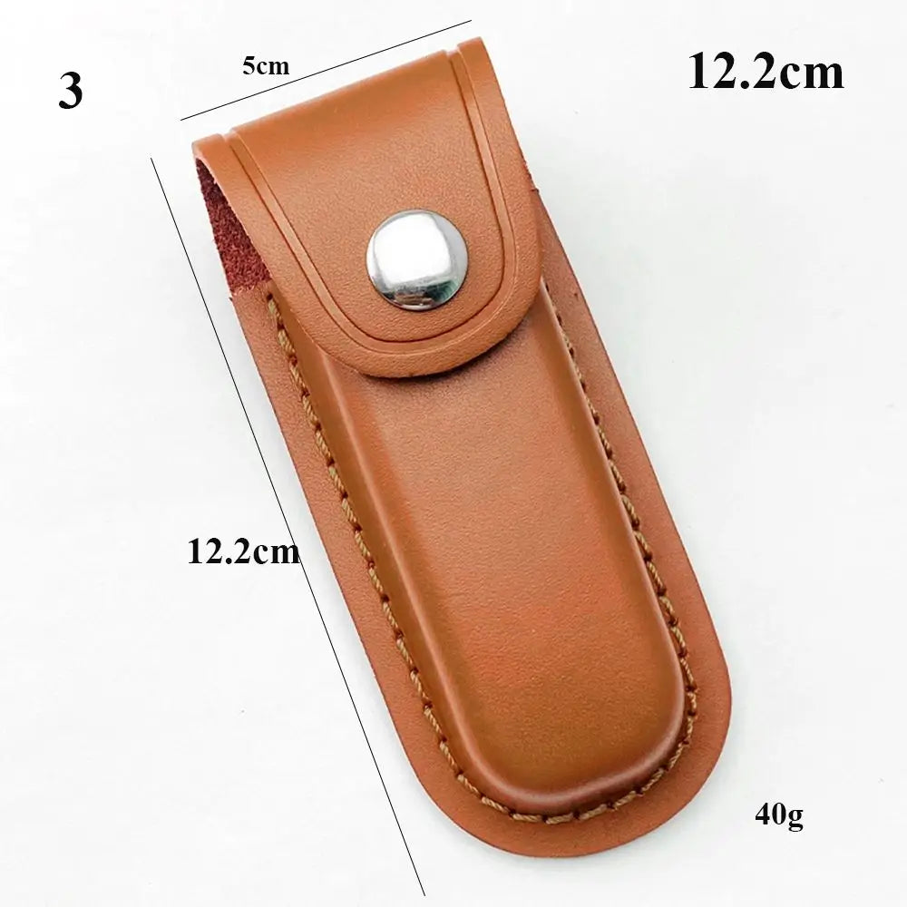 Pocket Hunt Outdoor Equipment Leather Sheath Holder Camp Outdoor Carry Flashlight Case Belt Loop Case Fold Knife Tool